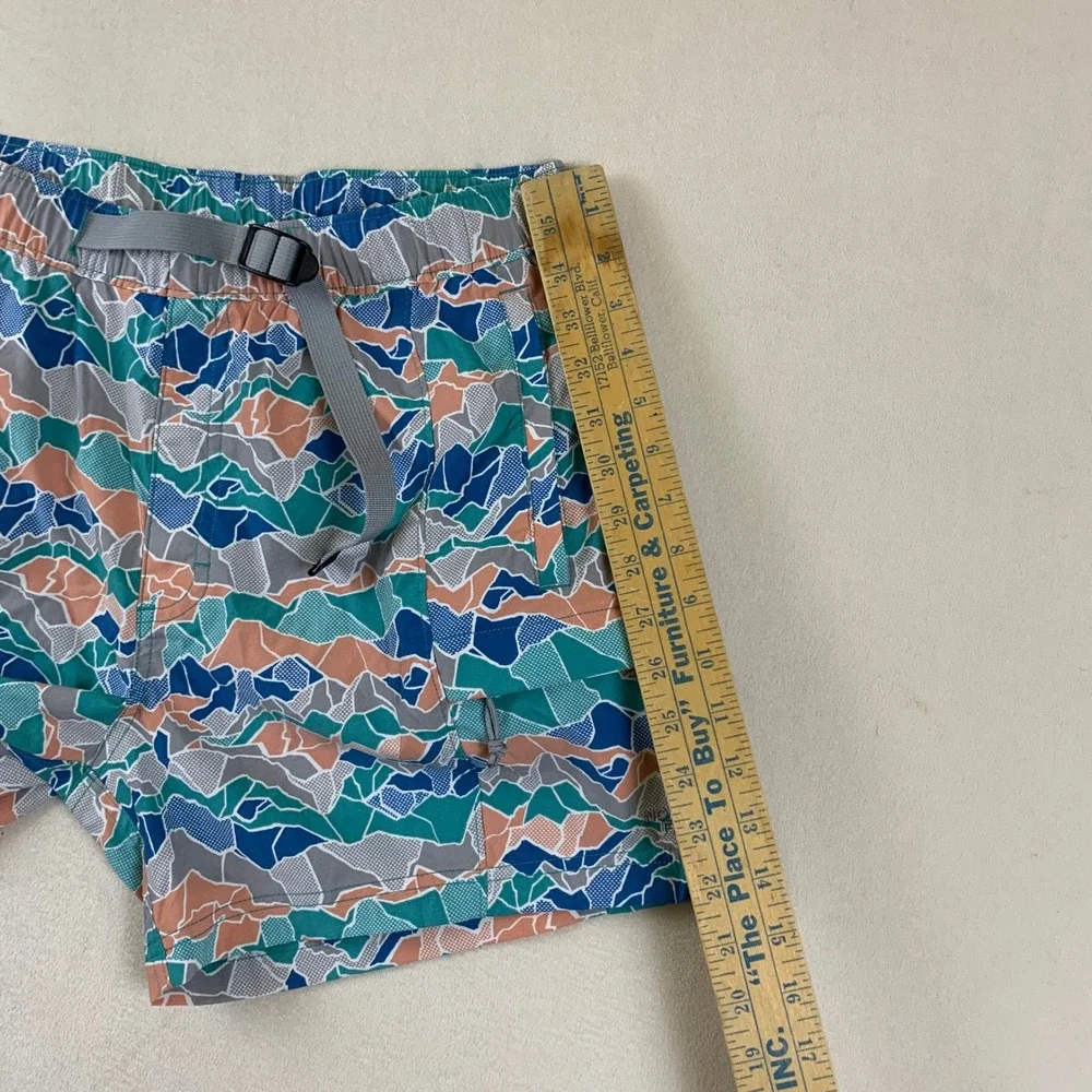 The North Face Mens Class V Belted Shorts Multicolor Topo Print NF0A7QLA Size M‎